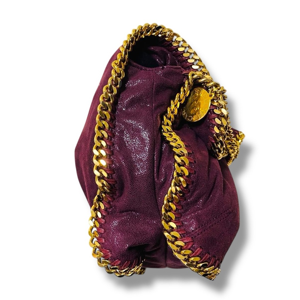 Stella McCartney Falabella Burgundy Purple Shaggy Deer Shoulder Bag Goldtone HW - Picture 9 of 17